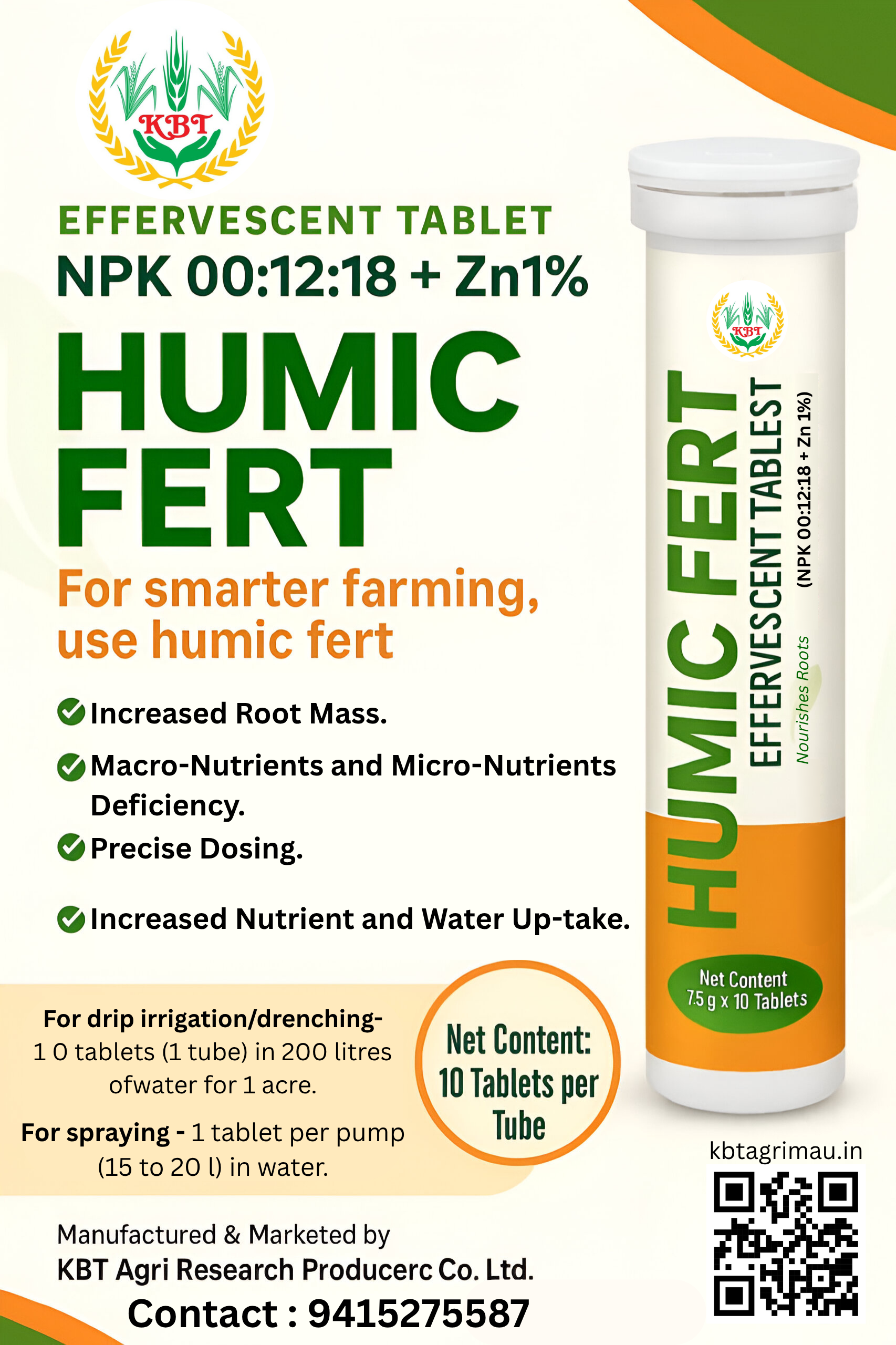Humic Fert Tablets | 10 Tablets | KBT Agri