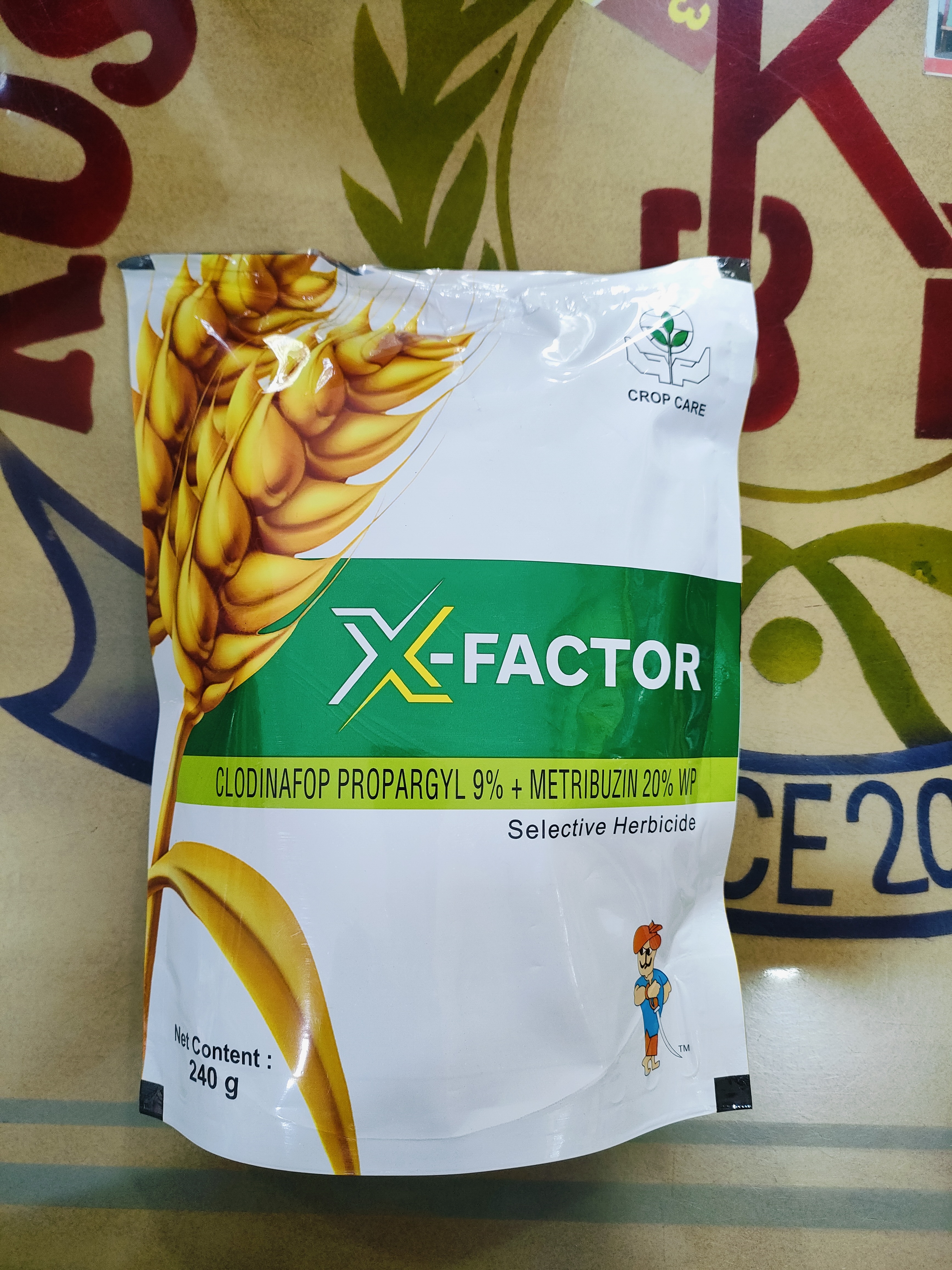 Crop Care X-Factor | 240g |(Clodinafop Propargyl 9% + Metribuzin 20% WP) - Herbicide